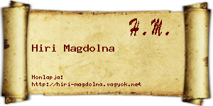 Hiri Magdolna névjegykártya